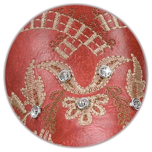 Rivalran Western Embroidered Cowgirl Boots with Sparkly Rhinestones — Red