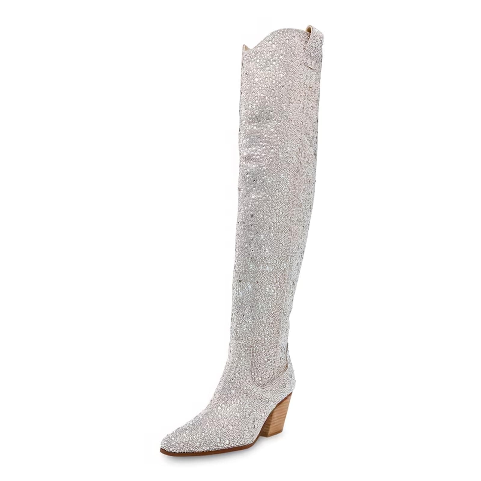 Rhinestone Over the Knee Cowboy Boots for Women