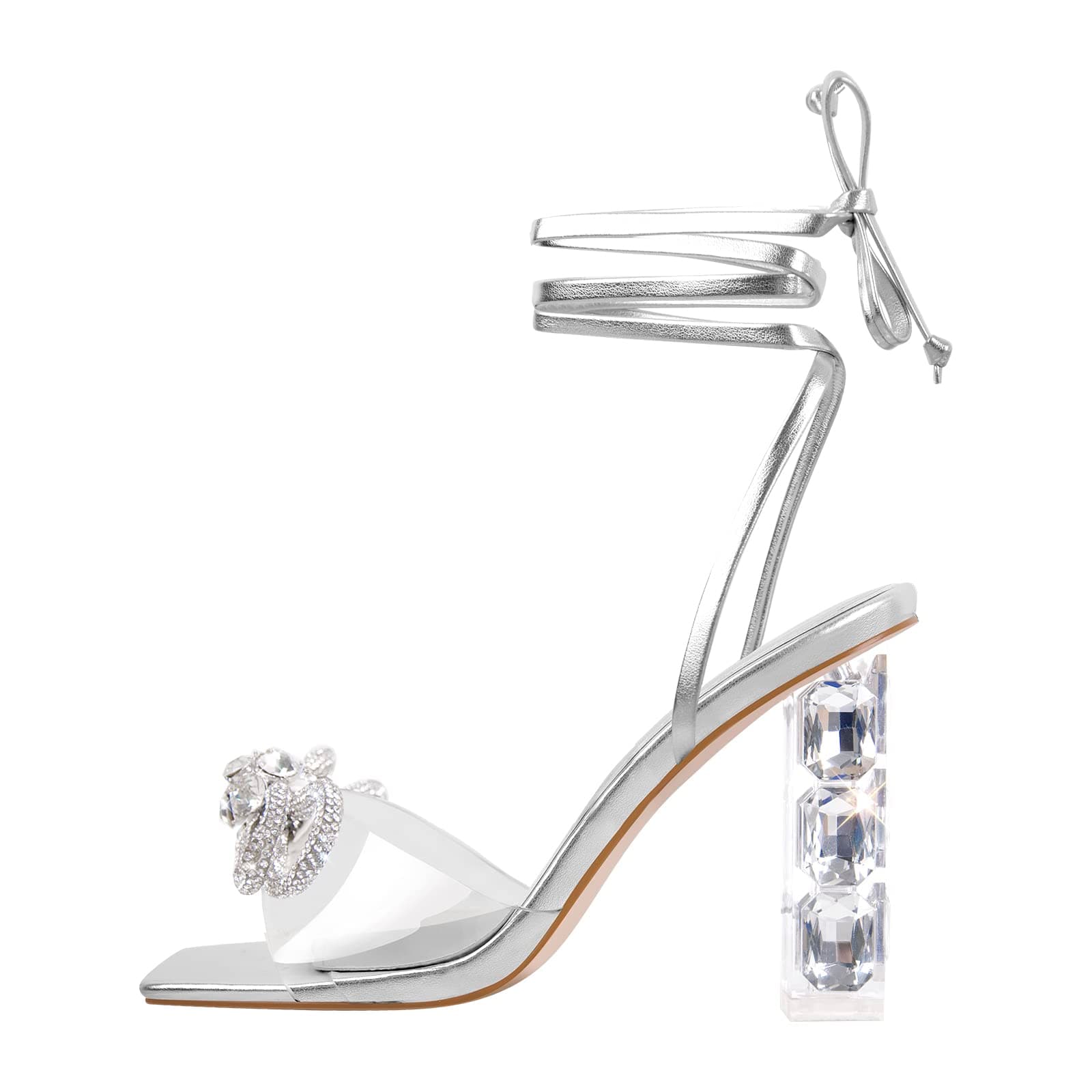 Clear Rhinestone Sandals for Women