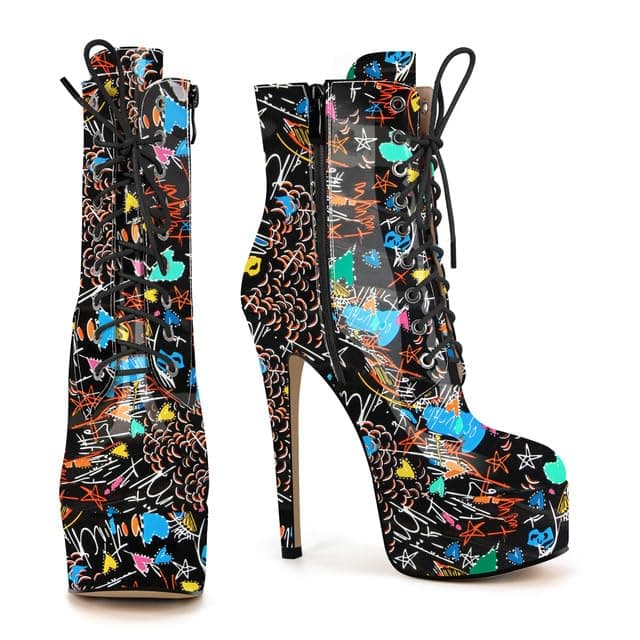 Richealnana Women's Platform Stiletto Heel Ankle Boots Voters for Party Prom