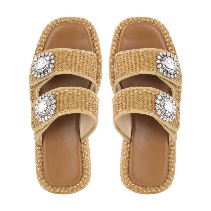 Richealnana Women's Braided Slide Sandals