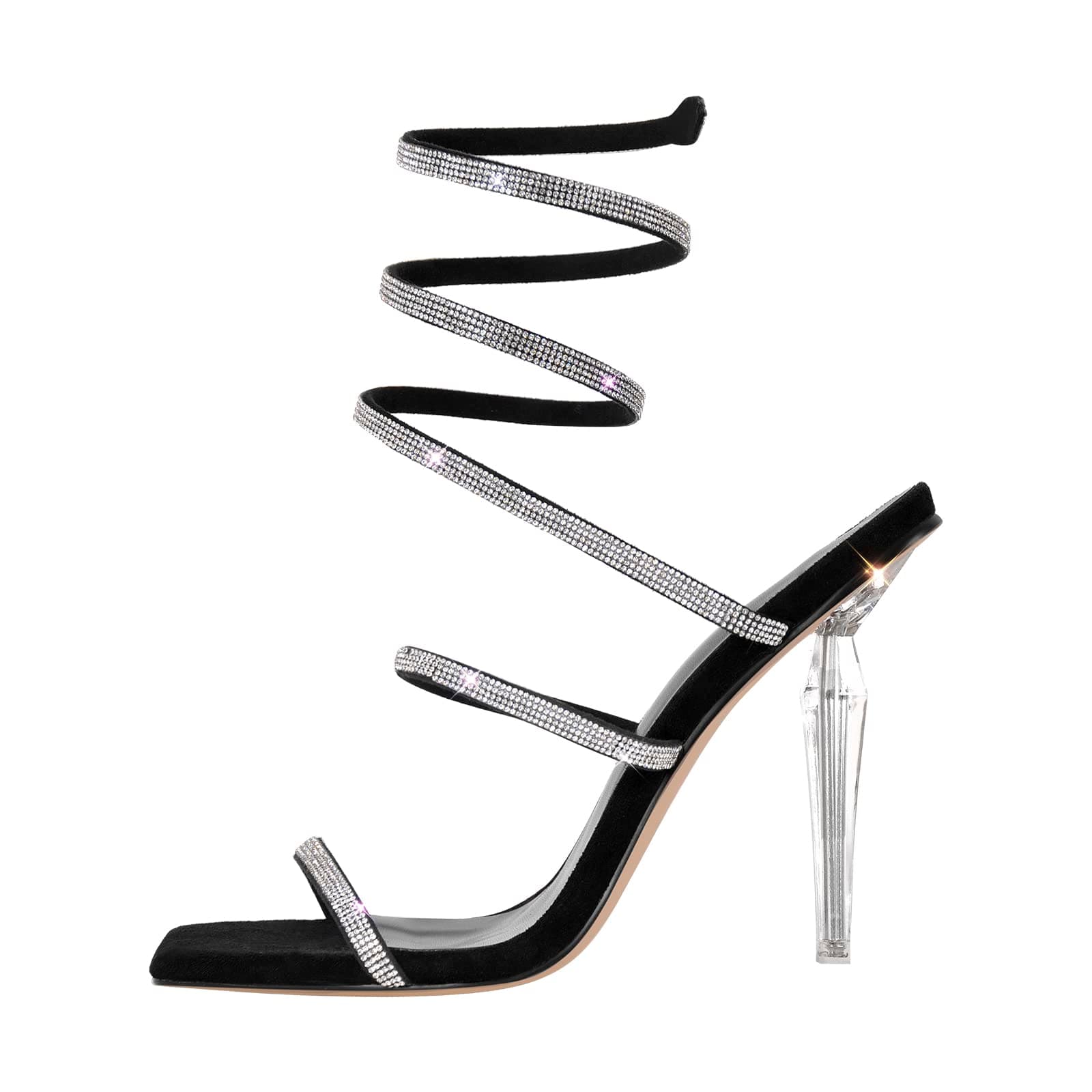 Richealnana Women's Glitter Straps Stiletto High Heels