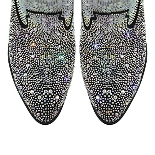 Sparkling Rhinestone Knee High Boots for Women