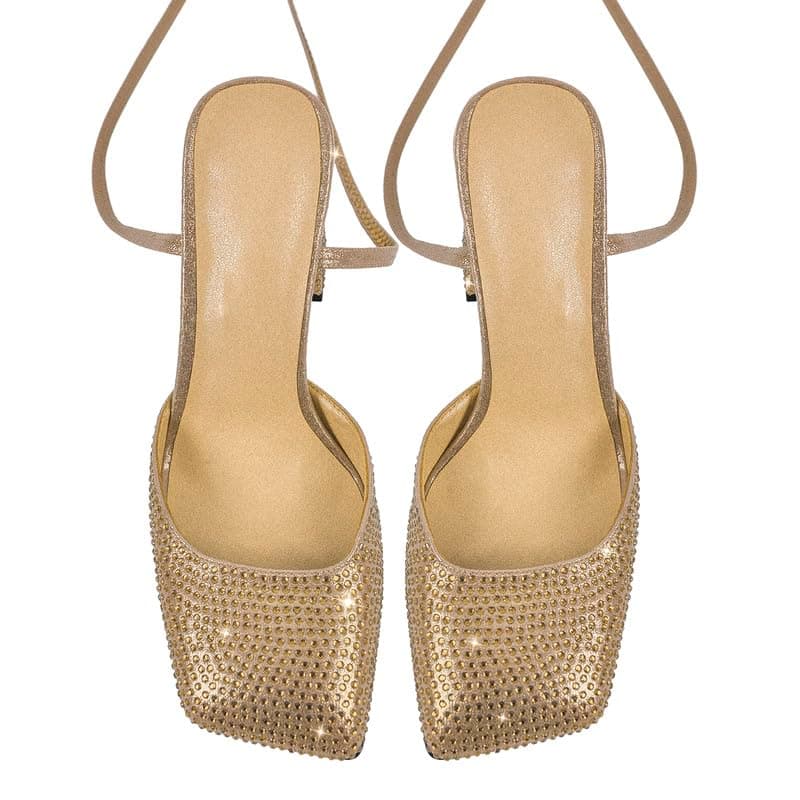 Richealnana Women's Rhinestone Lace-Up Strappy Sandals for Party Prom