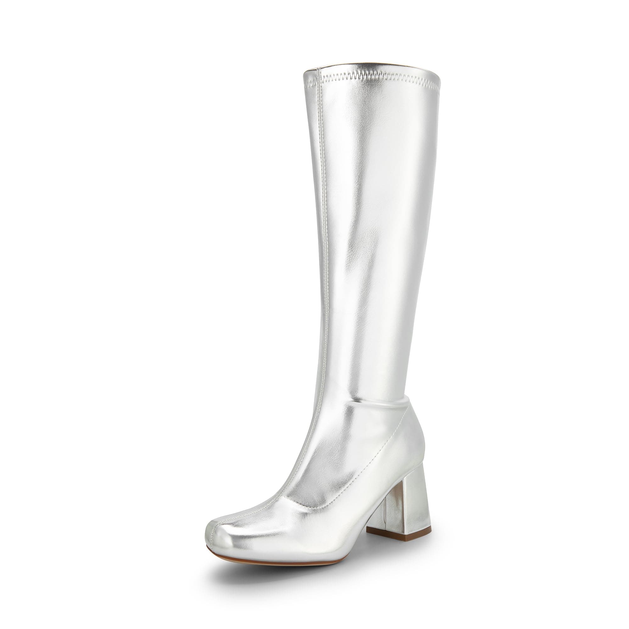 Dream Pairs Women's Chunky Knee High Square Toe Boots
