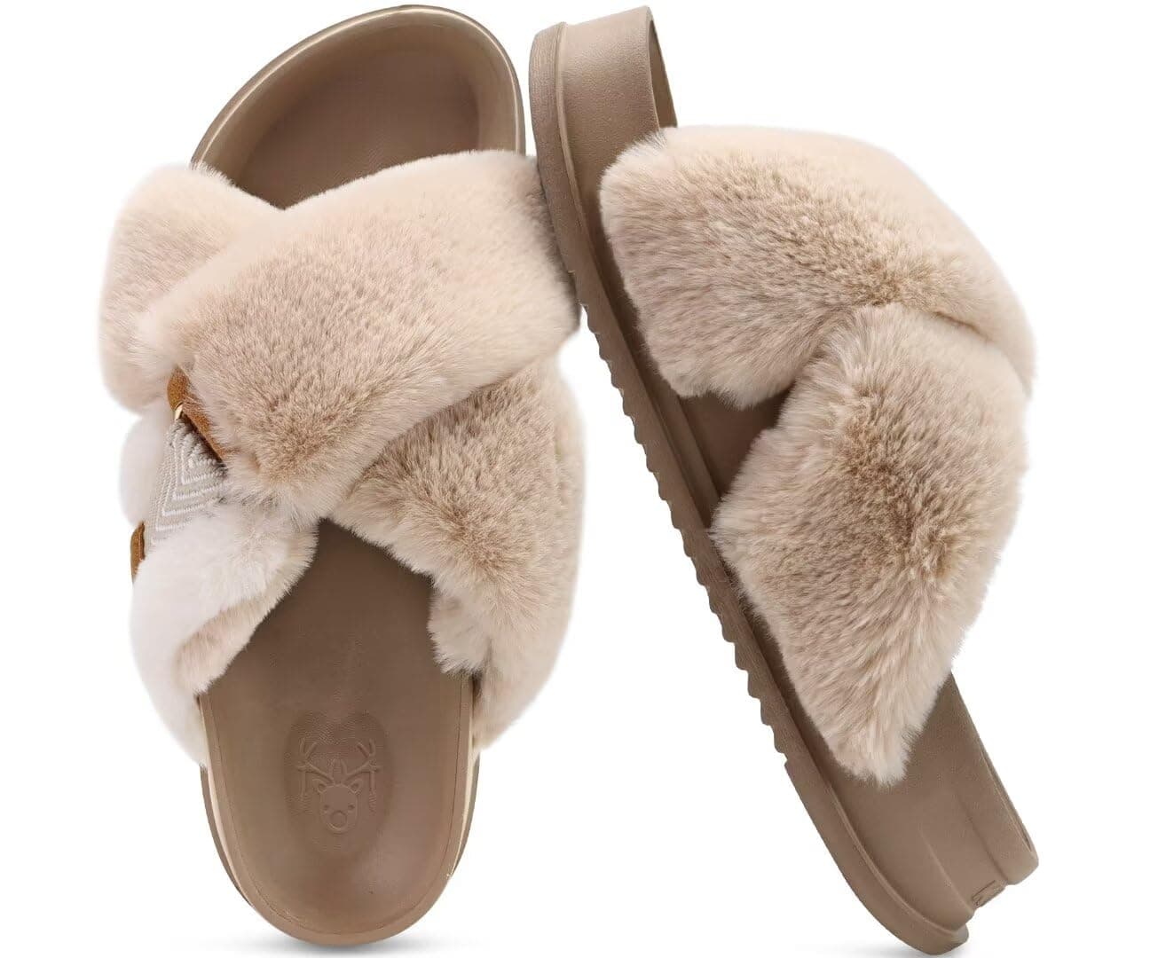 Cross-Band Platform Slippers for Women