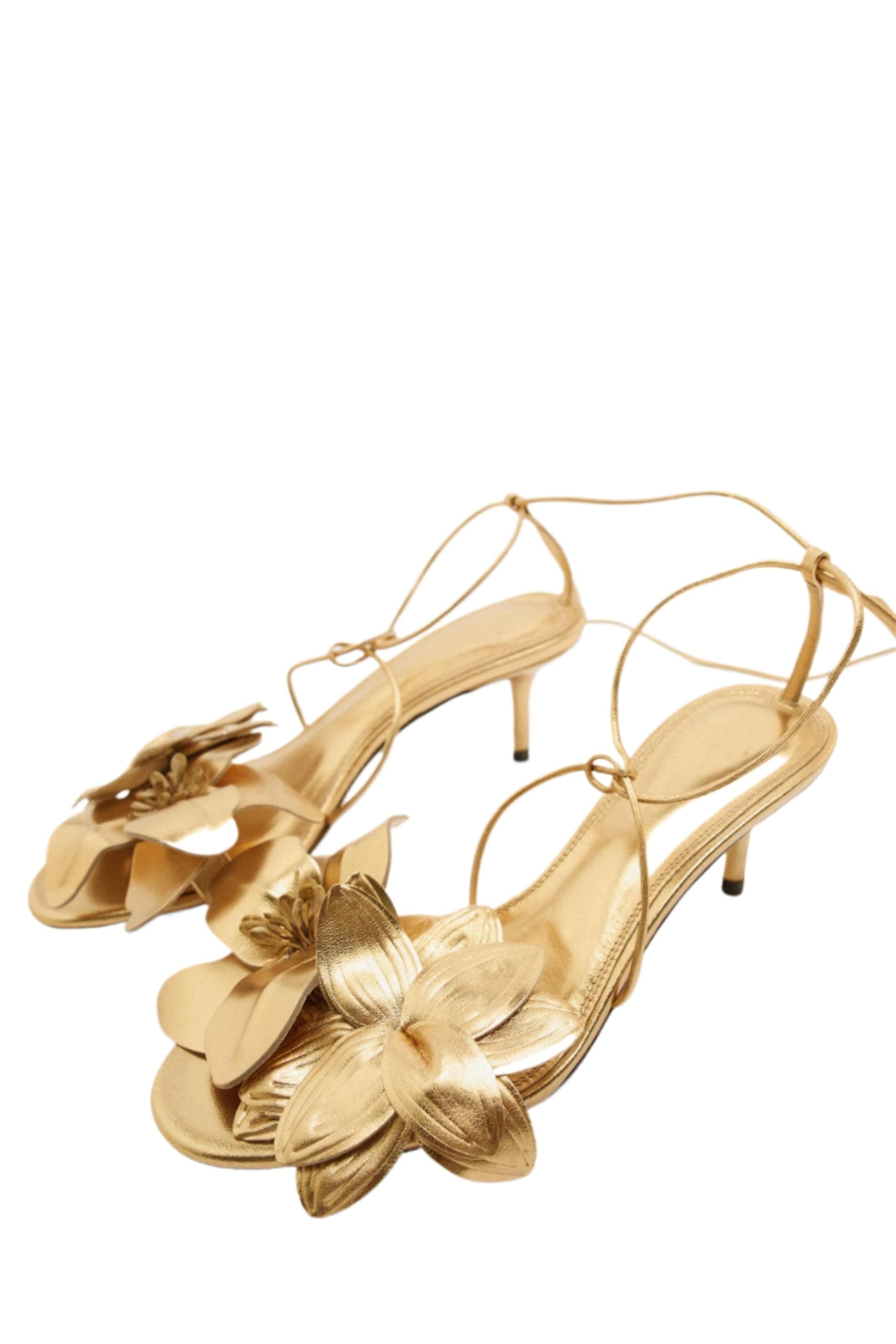 Richealnana Women's Lace-Up Strappy Crisscross Floral Open-Toe Stilettos for Party Prom