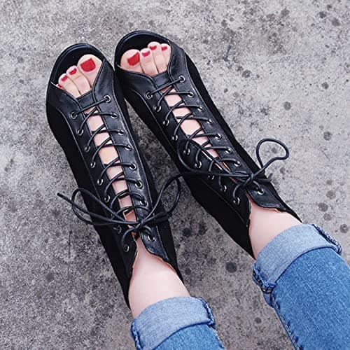 Roimaash Women's Burju Lace-Up Dance Heels 7/10CM