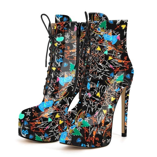 Richealnana Women's Platform Stiletto Heel Ankle Boots Voters for Party Prom