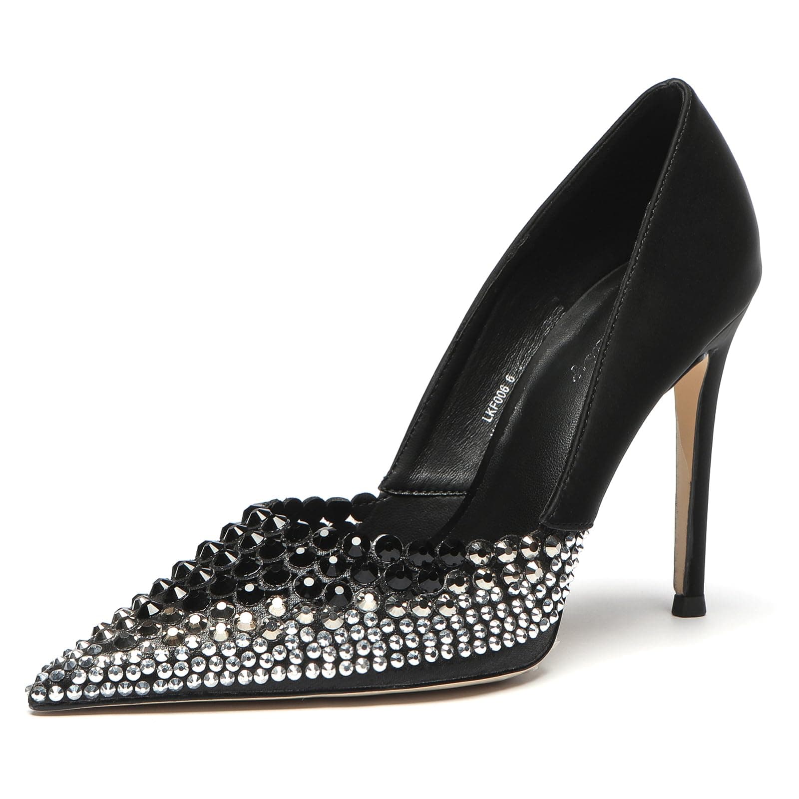 Lryweisy Women's 4 Inch Stiletto Rhinestone Heels for Wedding Party Shoes