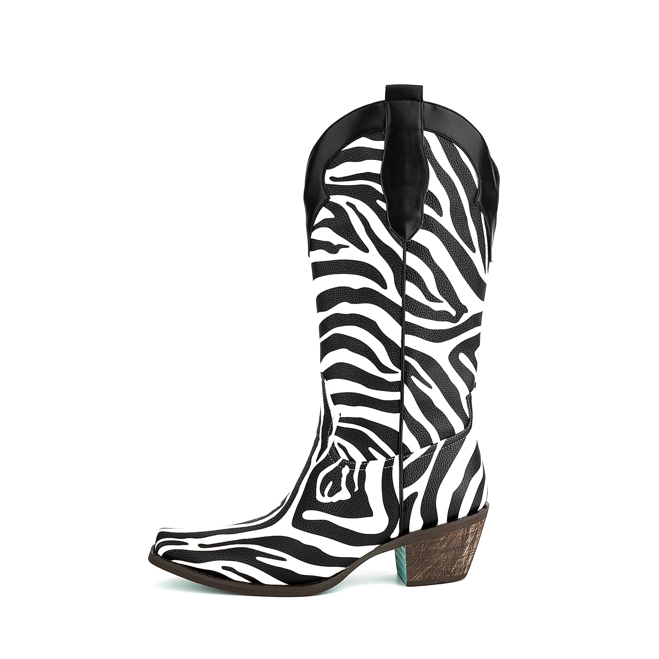 Richeliana Embroidered Square Toe Distressed Cowgirl Boots
