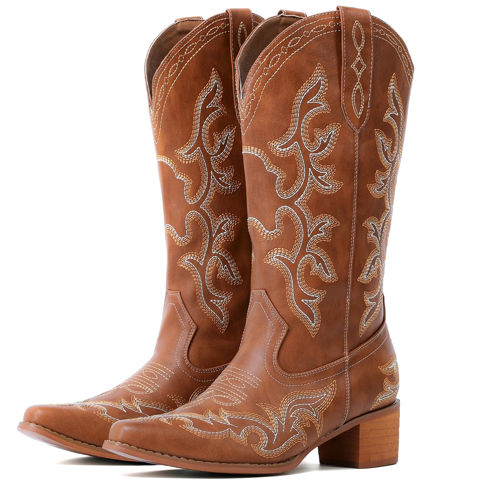 IUV Western Cowboy Boots for Women classic fashion with embroidery