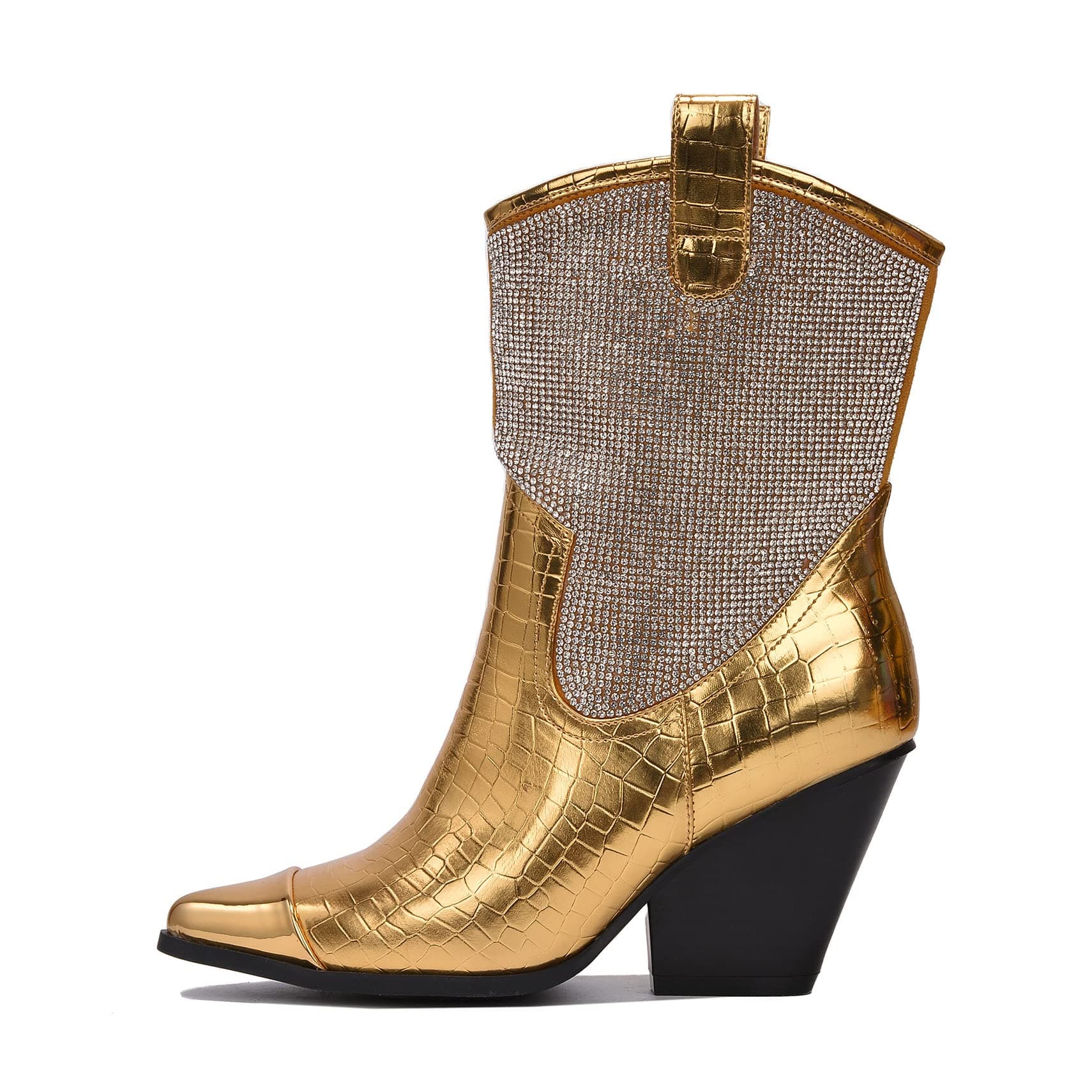 Cape Robbin Women's Western Cowboy Boots - Pointed Toe & Rhinestone Accents (Zephyr)