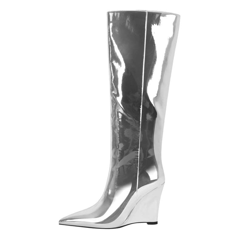 Richealnana Women's Knee High Wedge Boots