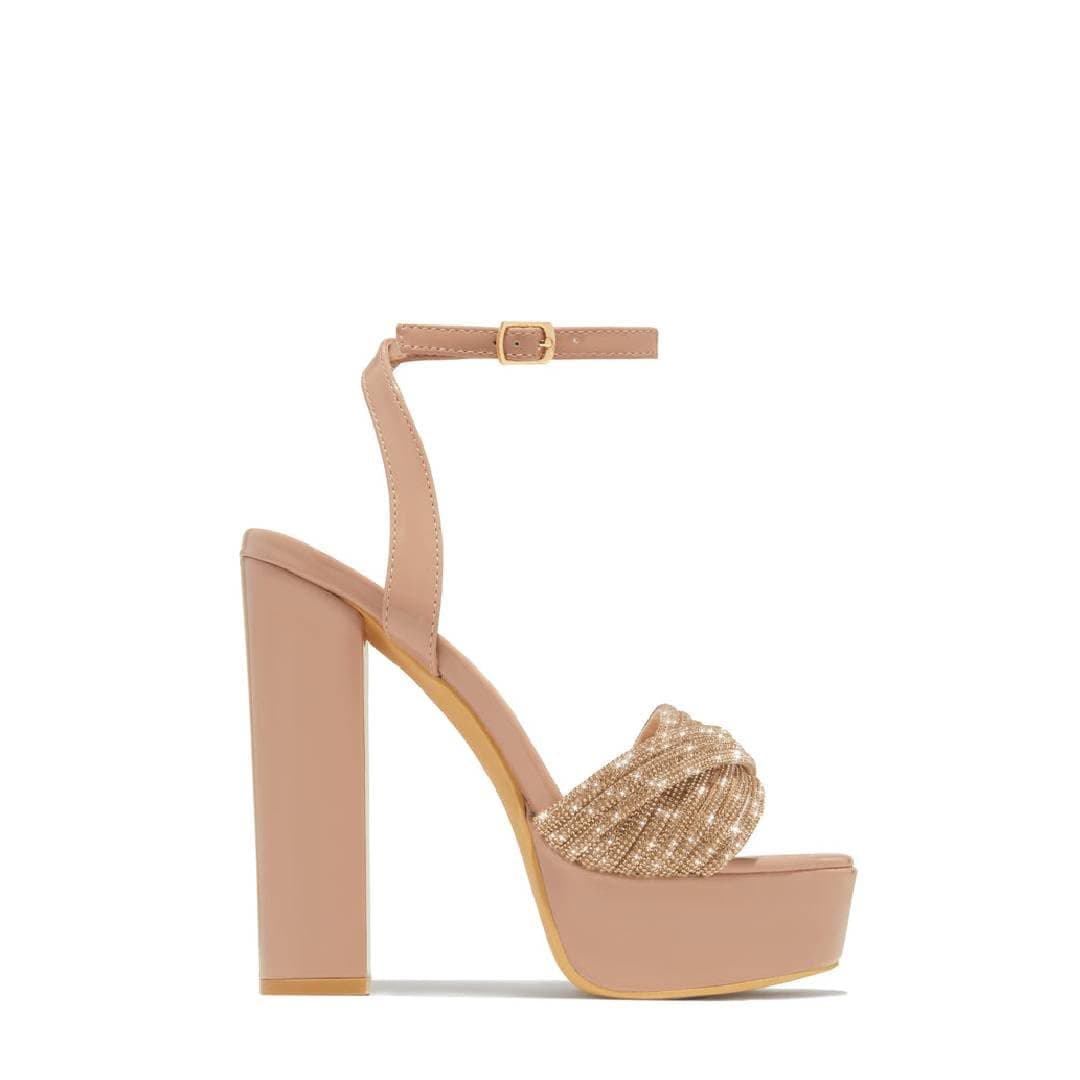 Richealnana Women's Platform Rhinestone Buckle Sandals for Party Prom