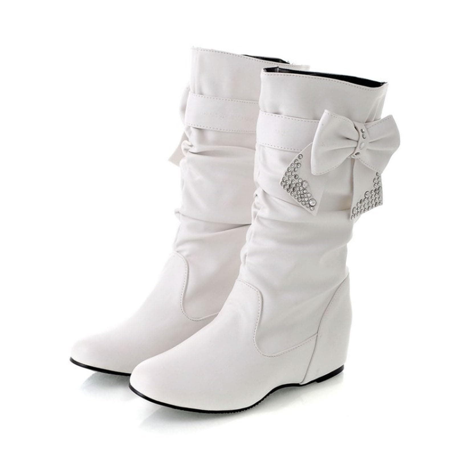 Elegant Women's Leather Mid Calf Boots