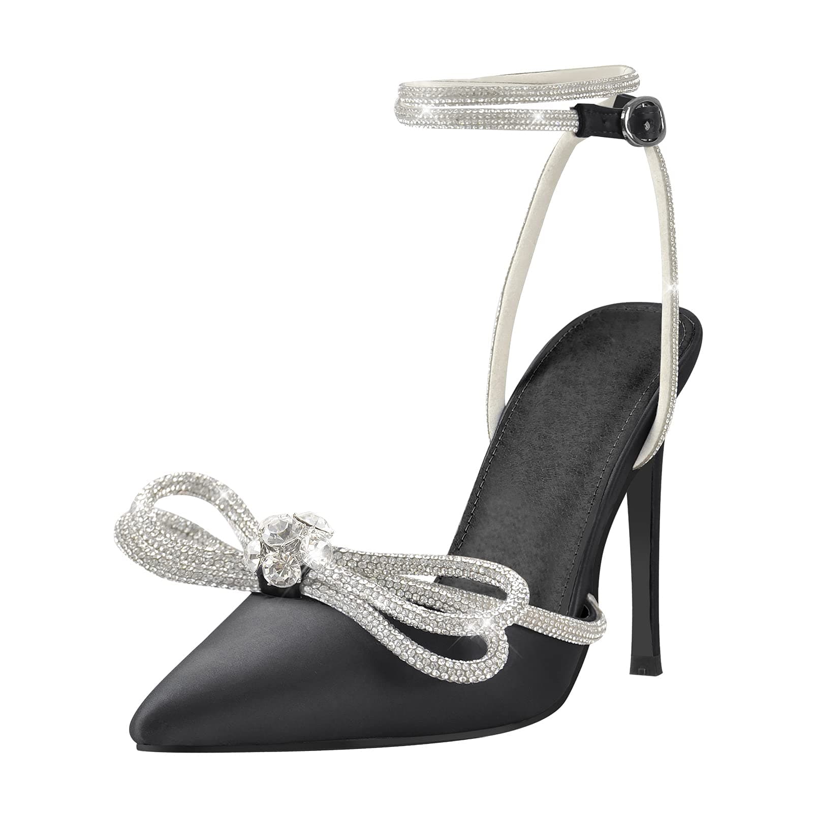 Richealnana Women's Pointed Toe Bowknot Stiletto Heel Sandals for Party Prom