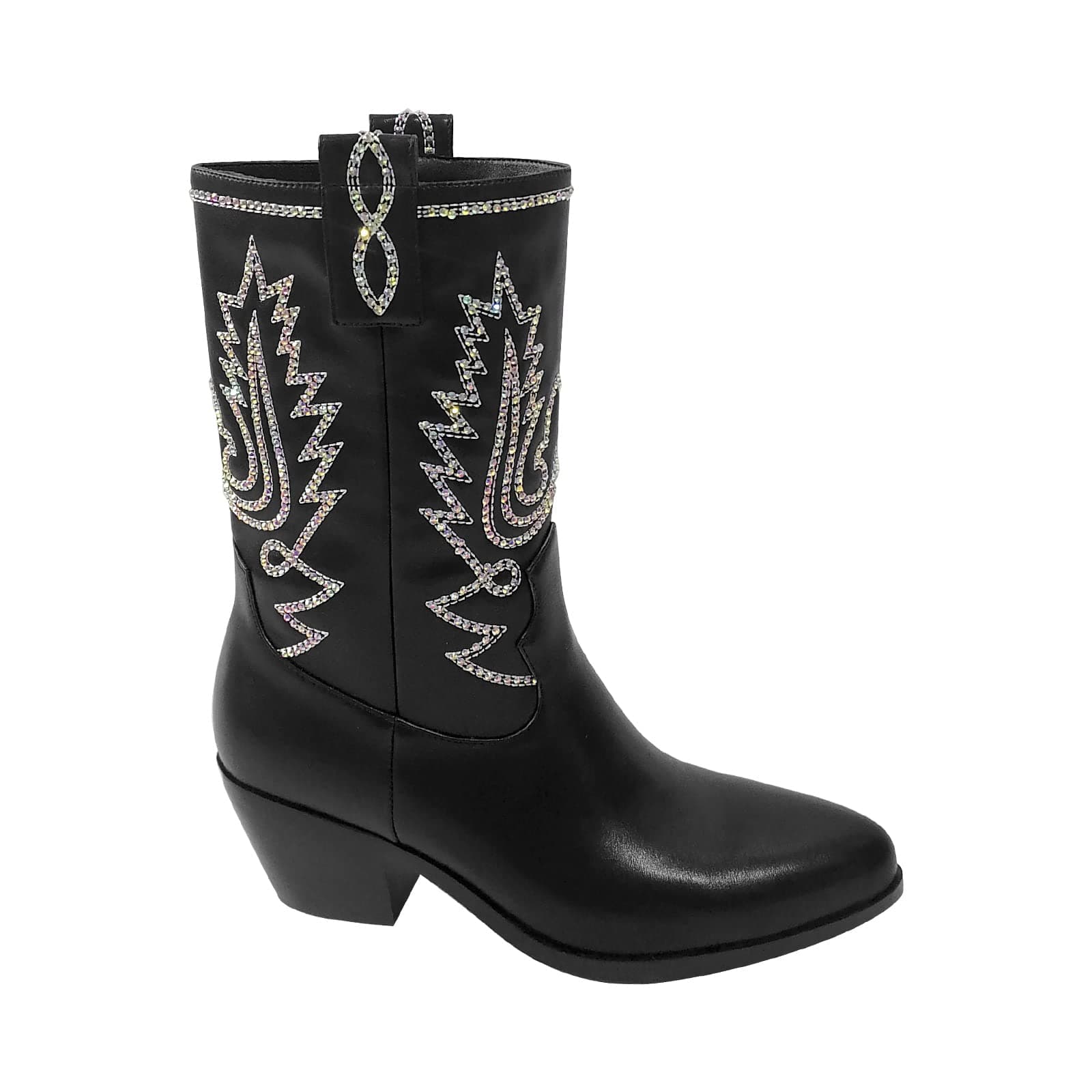 Women's Rhinestone Mid Calf Cowboy Boots