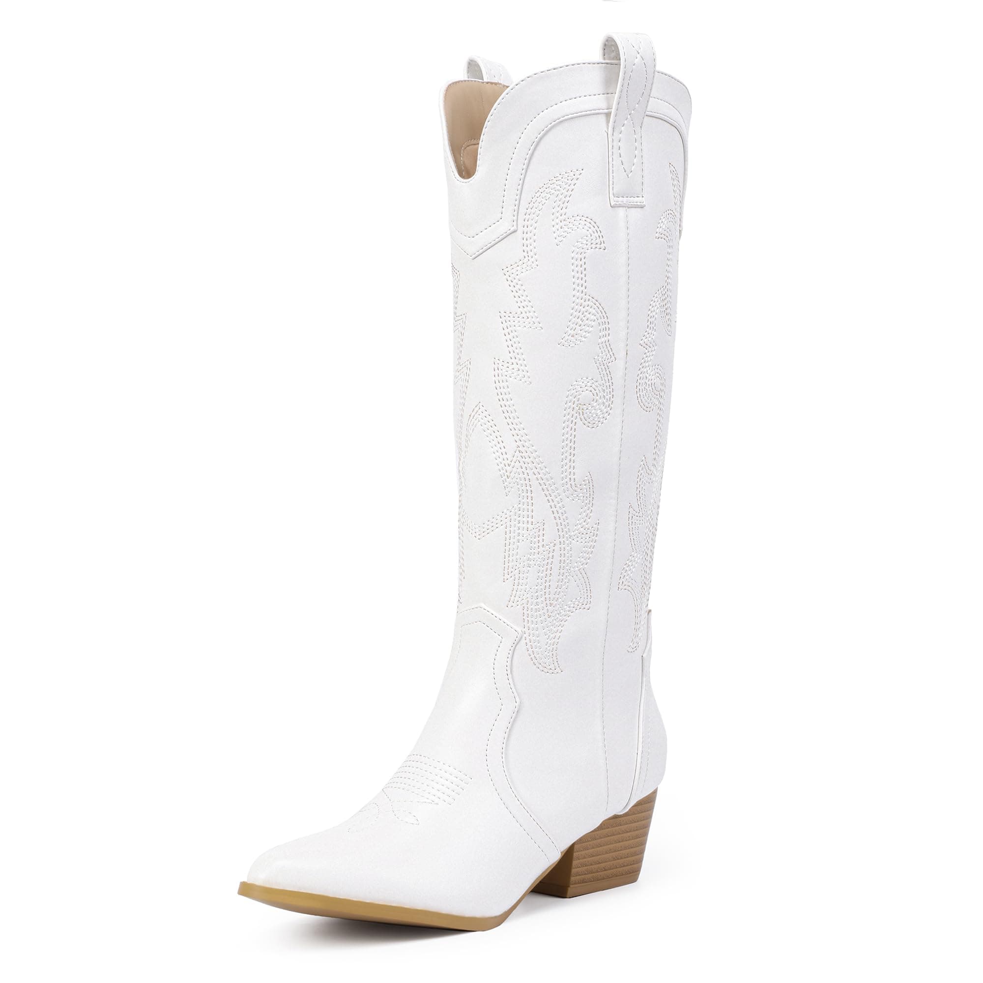 IDIFU IN2 Women's Embroidered Cowgirl Knee-High Western Boots