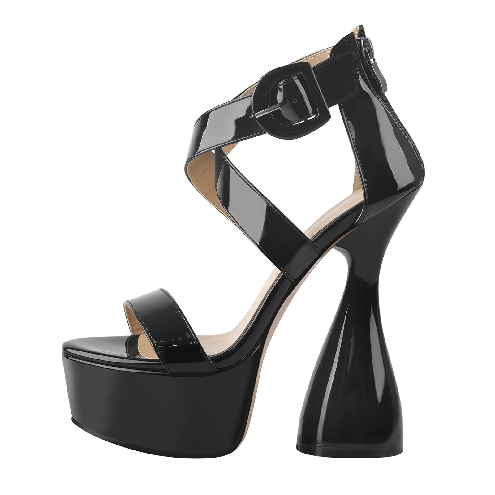 Richealnana Women's Crisscross Ankle Buckle Stilettos