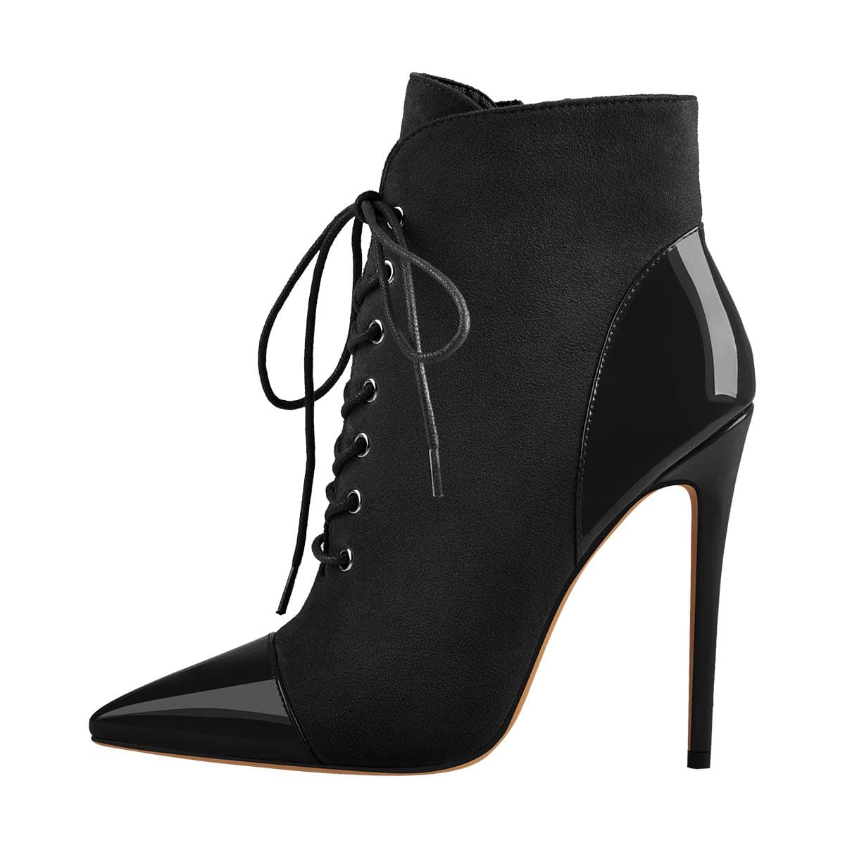 Richealnana Women's Pointed Toe Lace-Up Stilettos Ankle Boots