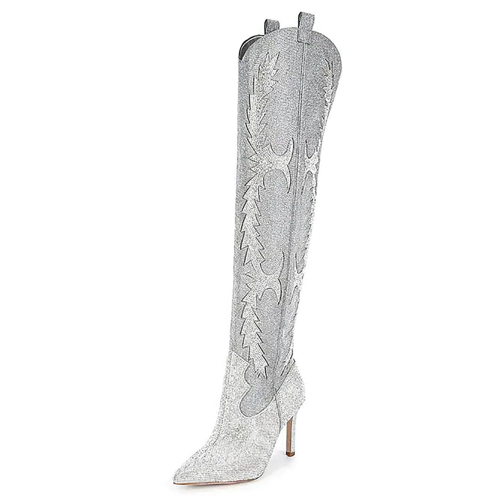 Sparkly Rhinestone Over Knee Boots for Women