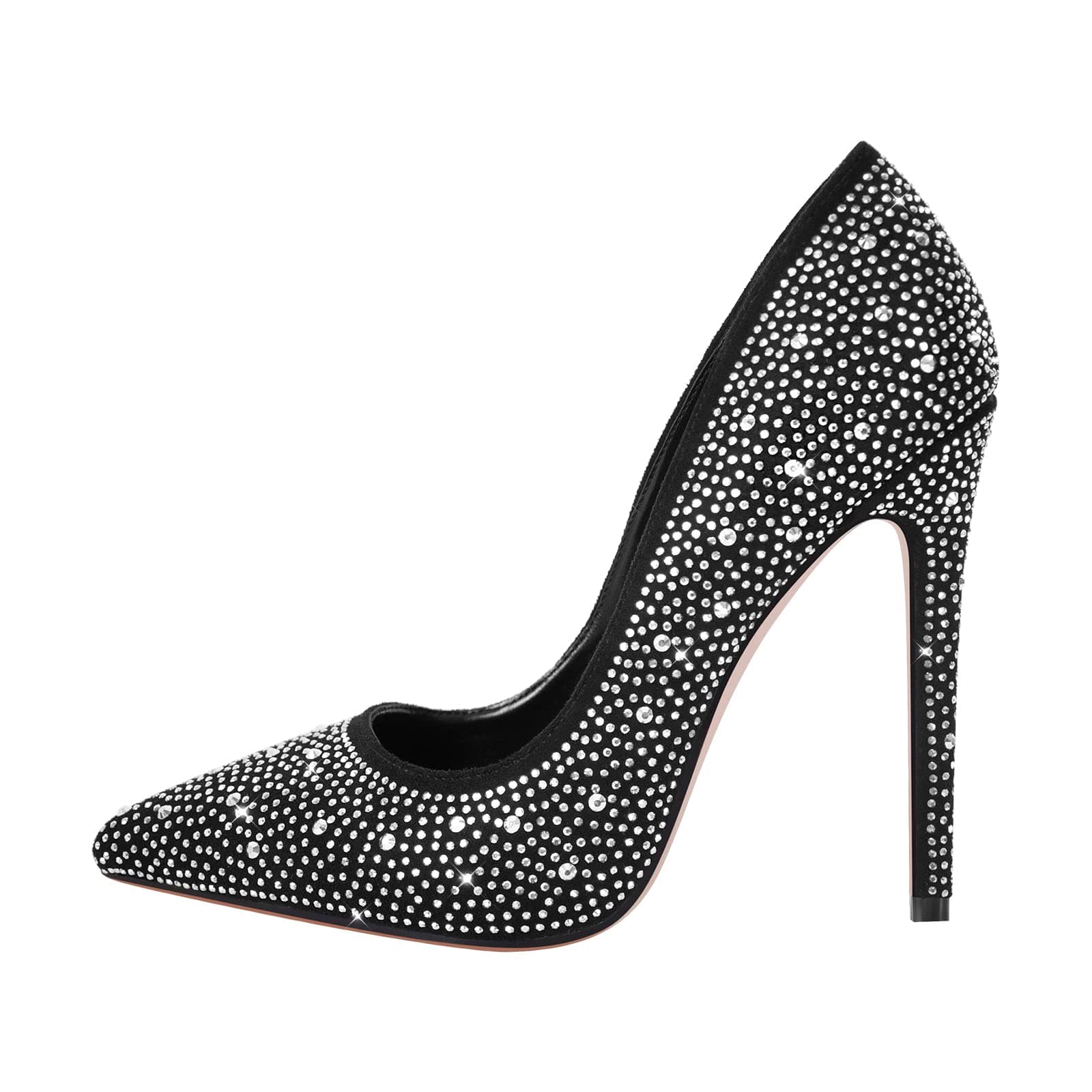 Richealnana Women's Rhinestone Pointed Toe Stiletto Heel Pumps