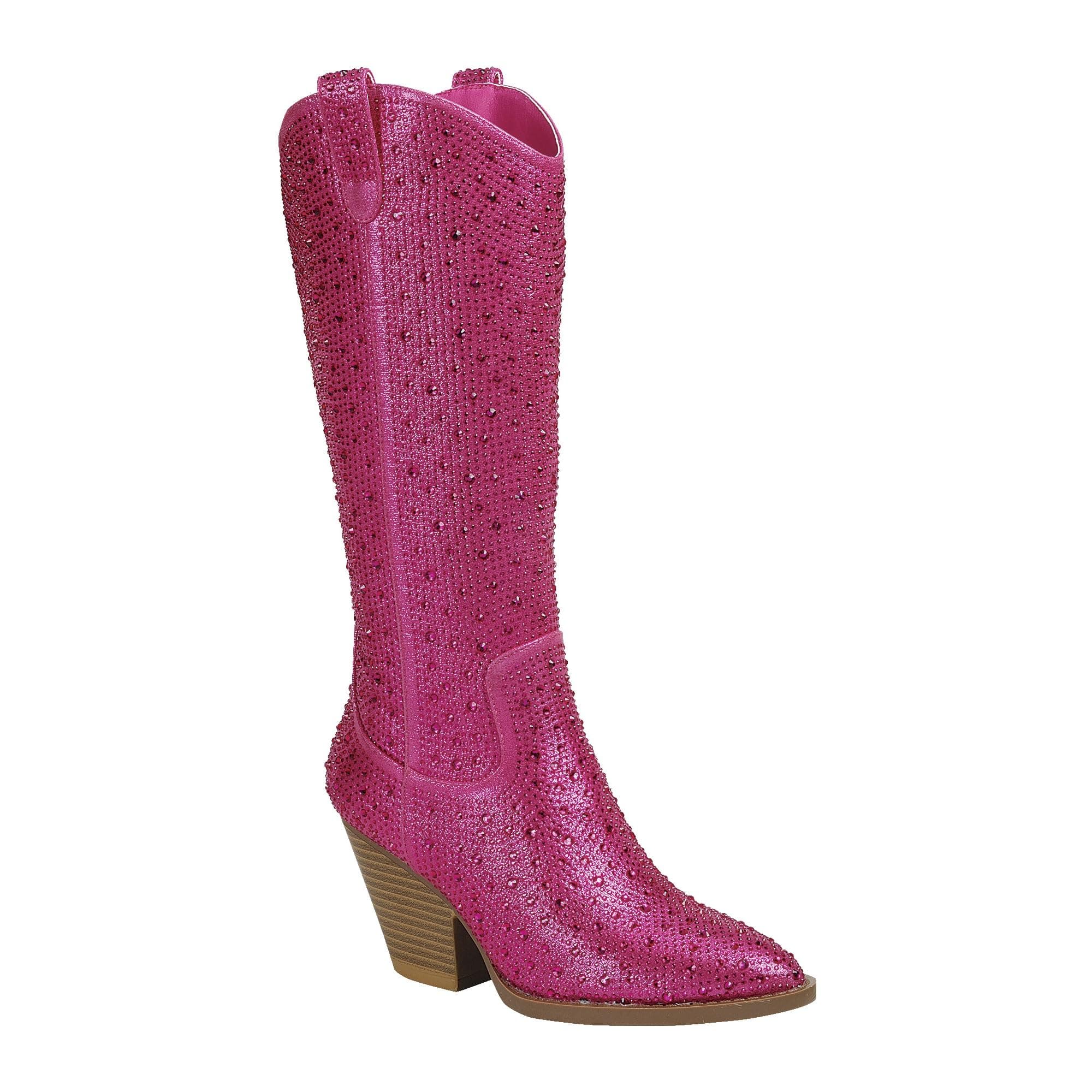 ABSOLEX Women's Western Cowgirl Rhinestone Knee High Boots